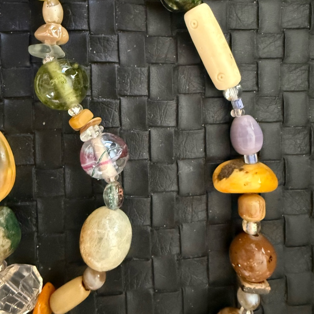 Multicolor Stone and Bead Necklace-17.5” - Picture 3 of 4